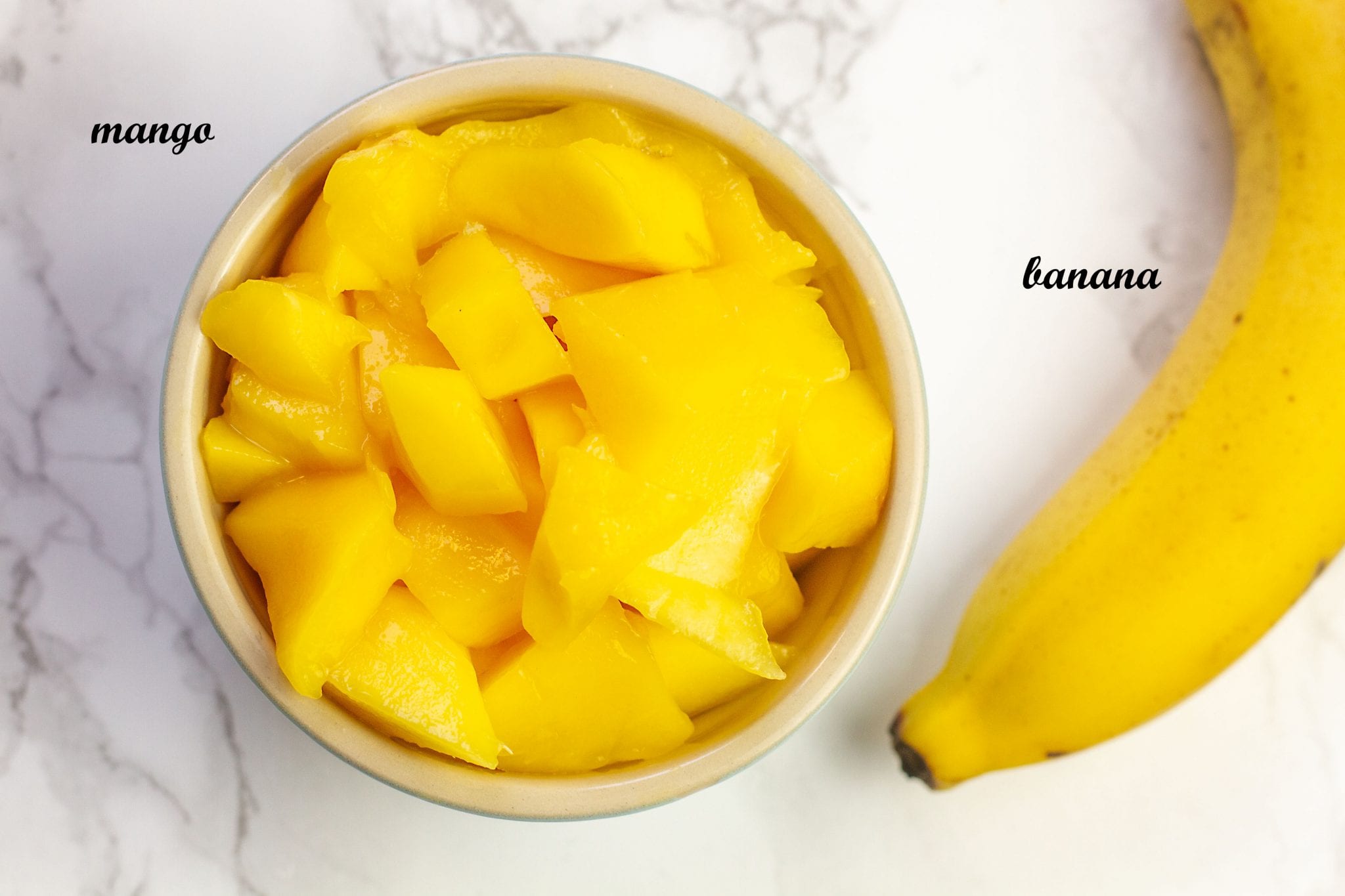 Mango and banana puree Weaning