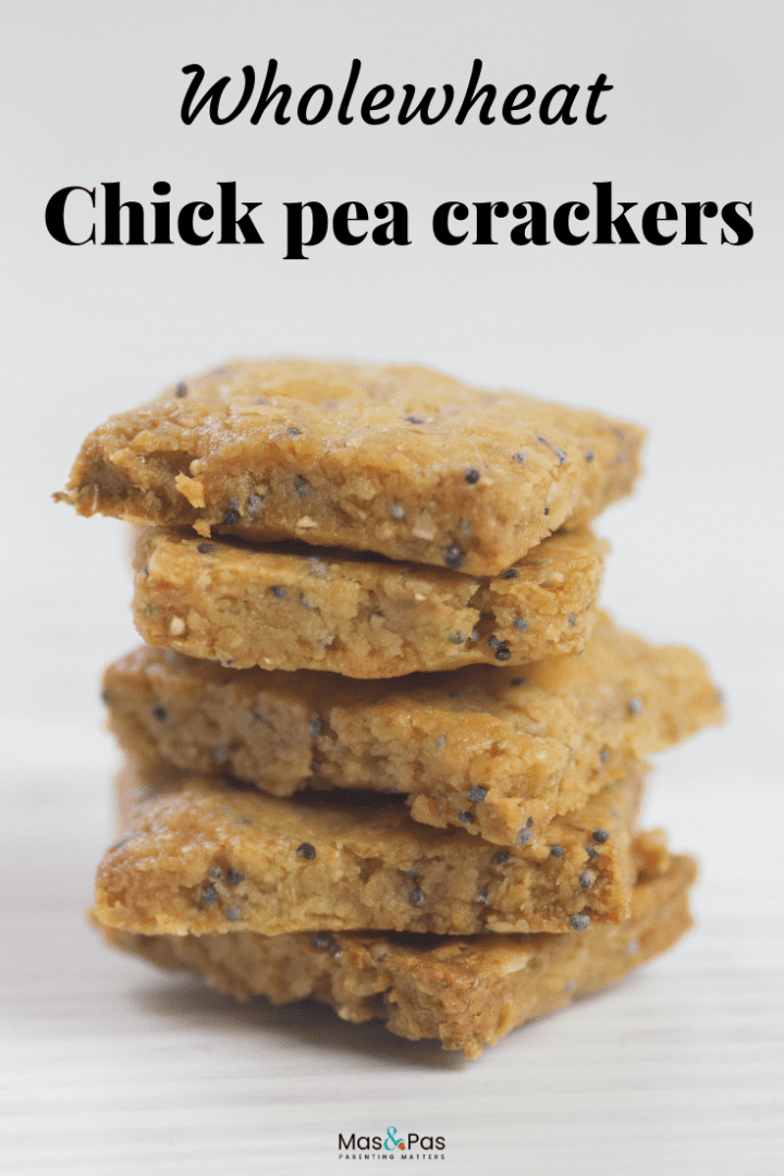 Wholewheat chickpea crackers - wholewheat crackers with oats chick peas and poppy seeds - great for toddler snacks