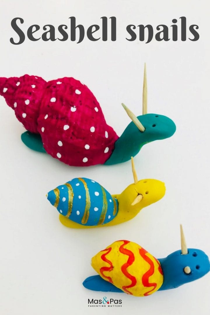 Painted seashell snails - these easy seashell crafts are a great summer craft for kids