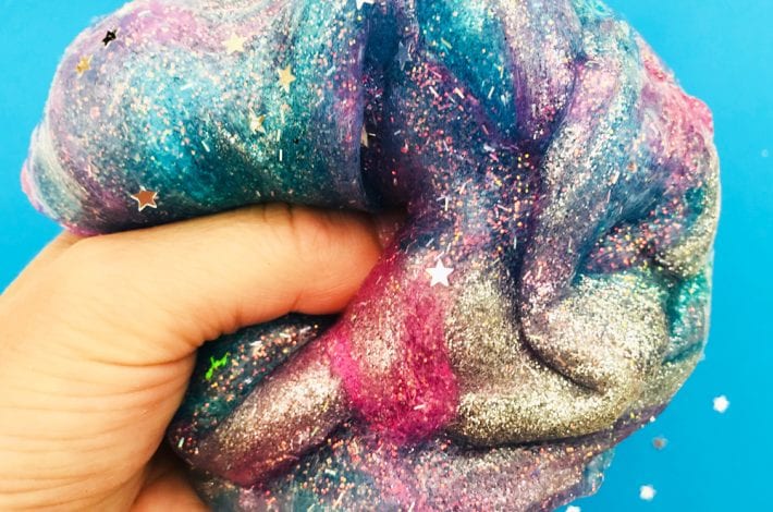 Unicorn poop putty - make this glittery unicorn slime with our simple slime recipe - a great glittery slime for kids