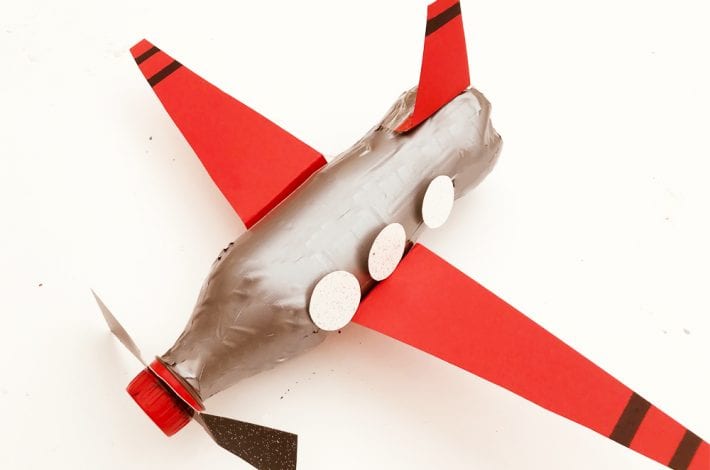 Enjoy making this simple plastic bottle airplane craft for kids - they'll love recycling plastic bottles into fun airplanes