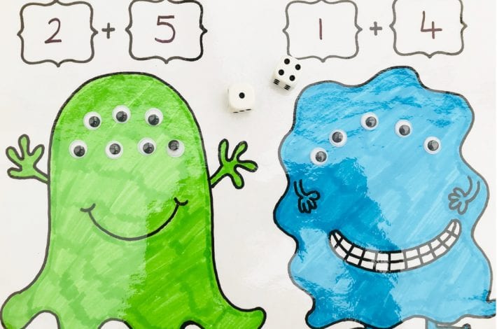 Play this many eyed monsters maths game for kids and have monster fun with number bonds to 10