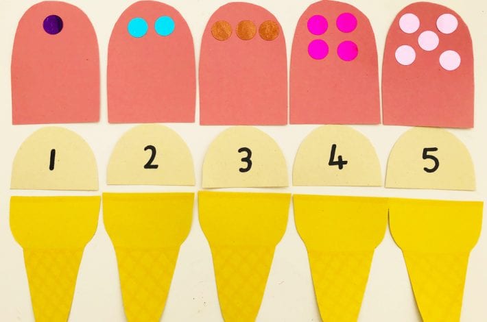 A great counting activity for toddlers. Play this ice cream counting game for toddlers and young kids - they can learn to count to 10 with this fun summer learning game