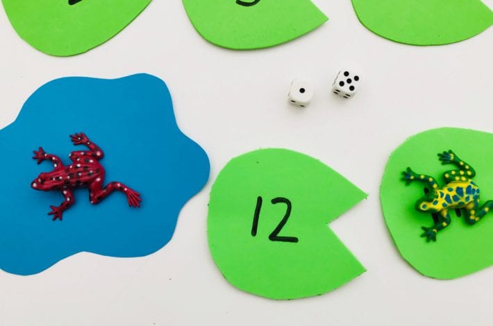 Play this leaping frogs number bonds game to learn those first additions. Practice number bonds to 10 in a fun game.