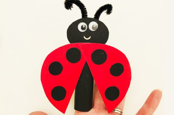 Ladybird finger puppet - enjoy making these animal finger puppets as a fun ladybird craft this summer