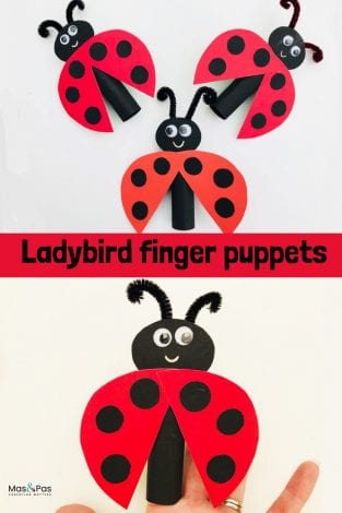 Ladybird finger puppet - enjoy making these animal finger puppets as a fun ladybird craft this summer