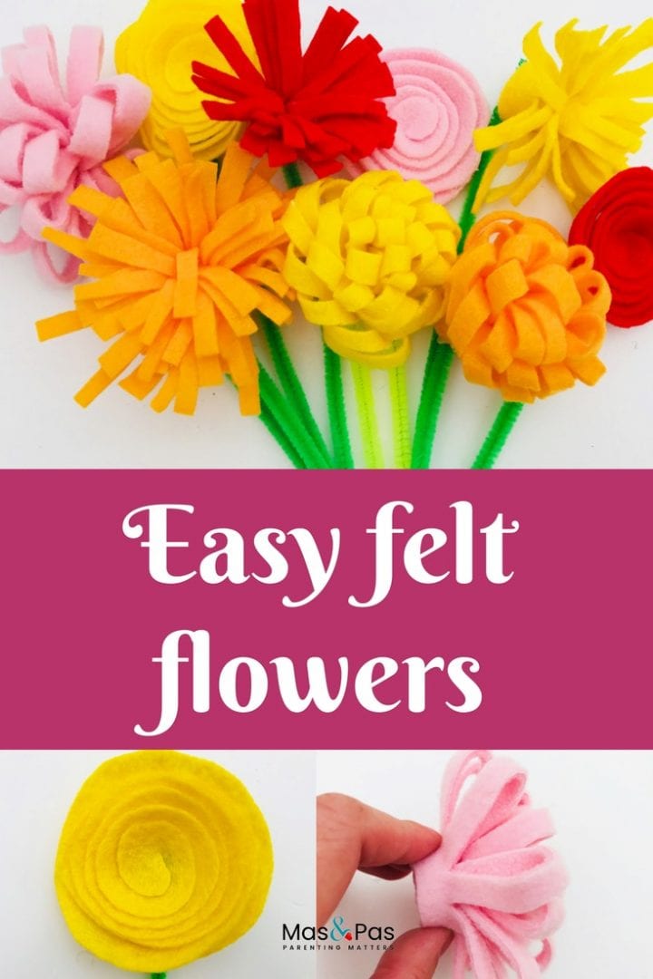 DIY NO SEW FELT FLOWERS WITH TWIGS - Mommy Moment