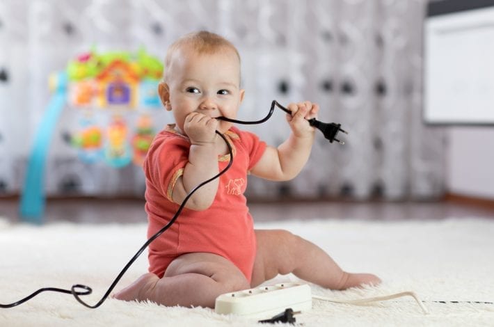 Baby is obsessed with pulling on cords/plugs. Any fellow dads have a good  solution for baby-proofing large AC plugs? : r/daddit