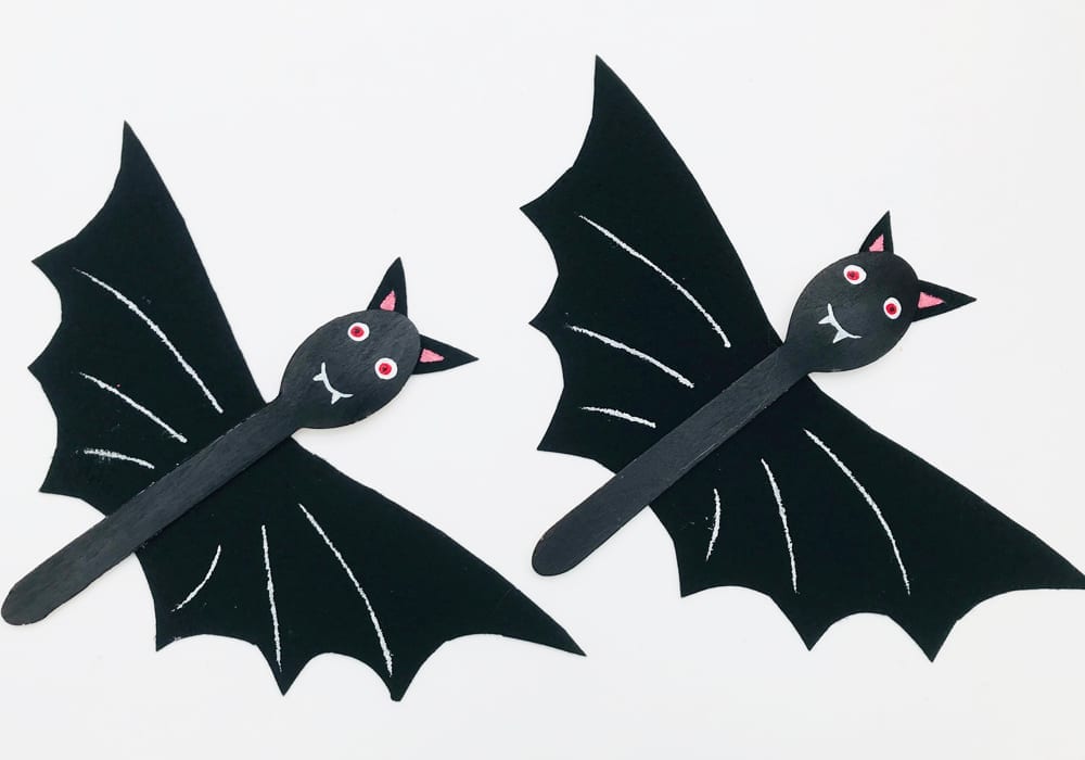 Wooden Spoon Halloween Bat Craft Arts Crafts
