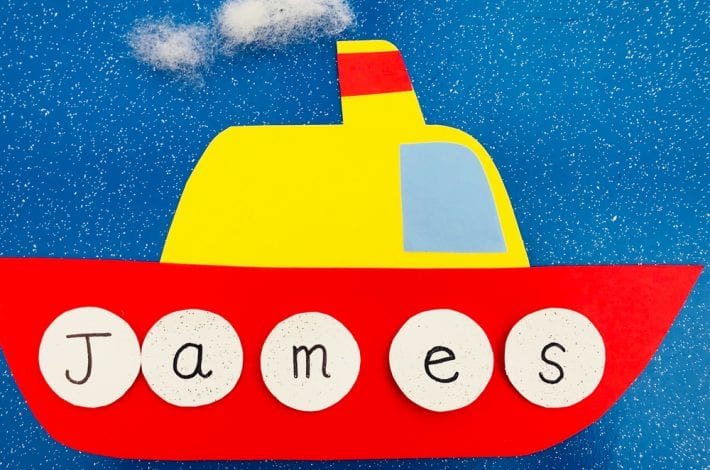 Ship Ahoy - Play this fun name game and help kids learn how to spell their first words, their name. A spell your name game for phonics fun.