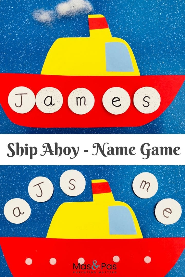 Ship Ahoy - Play this fun name game and help kids learn how to spell their first words, their name. A spell your name game for phonics fun.