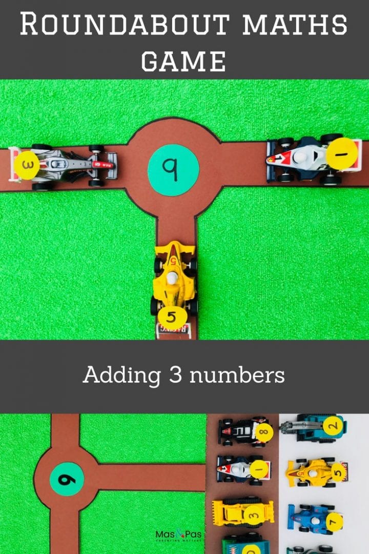 Adding 3 numbers - learn how to add 3 single digit numbers together in a fun way with this roundabout maths game