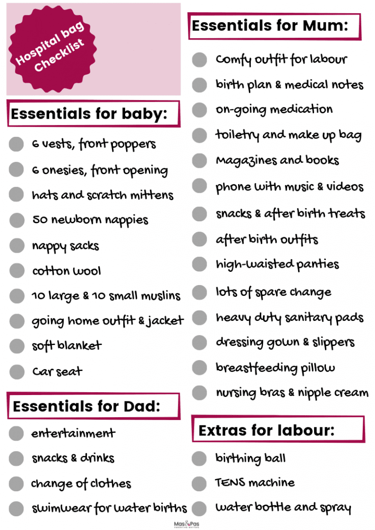 labour hospital bag checklist