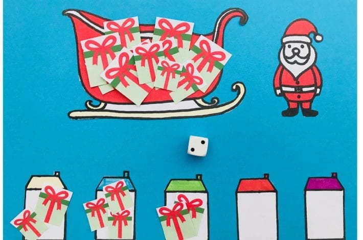 Santas Sleigh subtractions game is a fun learning activity for kids and one of our Christmas maths activities to make numbers fun again