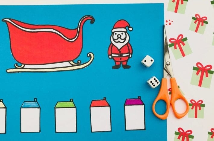 Santas Sleigh subtractions game is a fun learning activity for kids and one of our Christmas maths activities to make numbers fun again