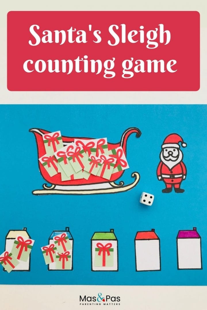 Santas Sleigh subtractions game is a fun learning activity for kids and one of our Christmas maths activities to make numbers fun again