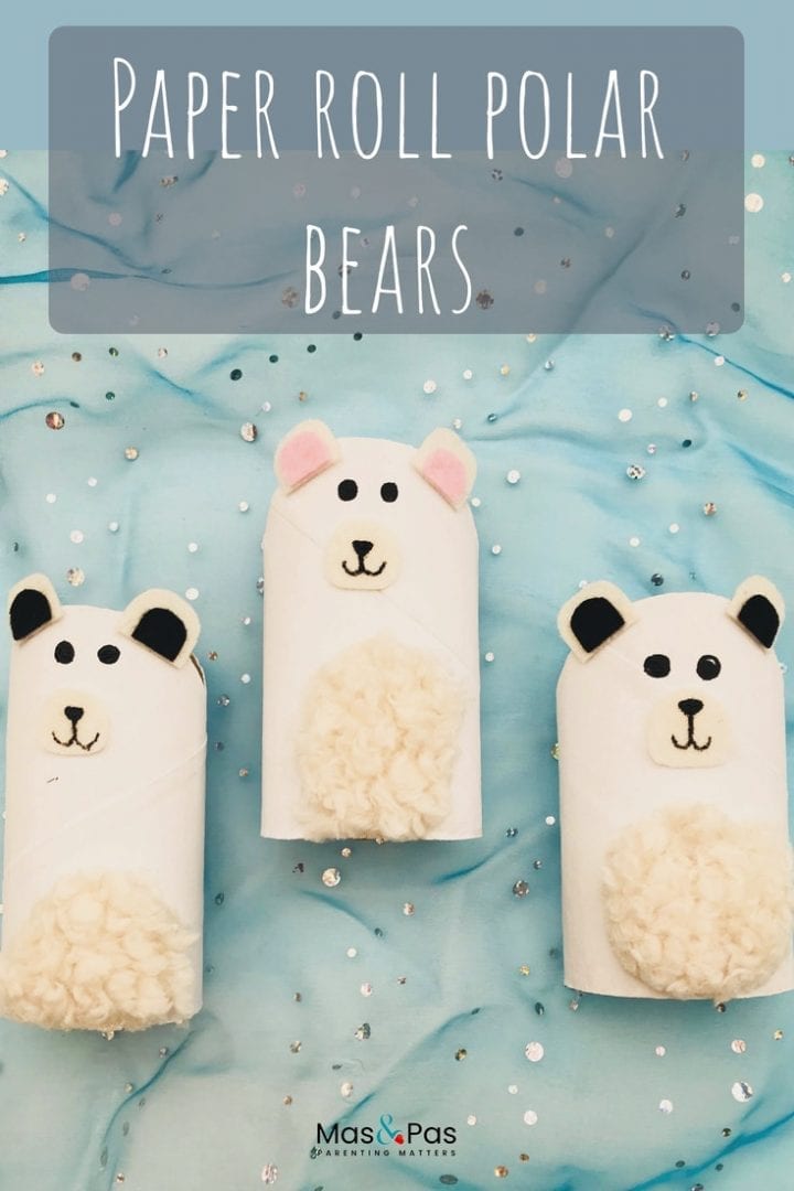 Toilet paper roll polar bear - enjoy making this fun winter craft with the kids this Christmas. A quick and easy holiday activity.