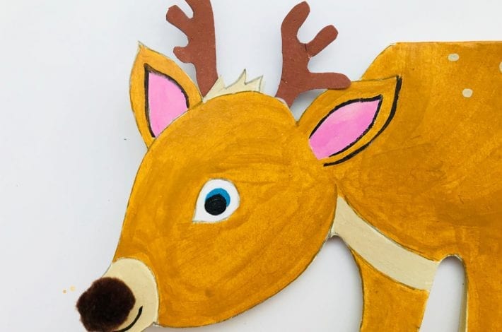 Make Christmas cards special this year by making these handprint Christmas cards in the shape of a deer or reindeer.