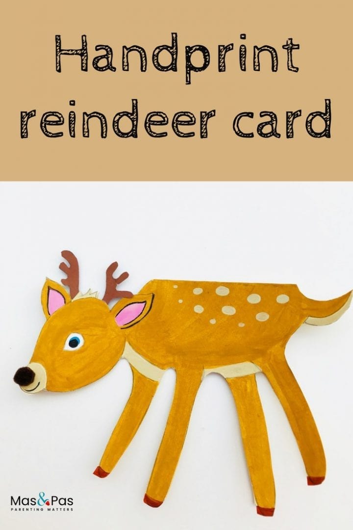 Make Christmas cards special this year by making these handprint Christmas cards in the shape of a deer or reindeer. 