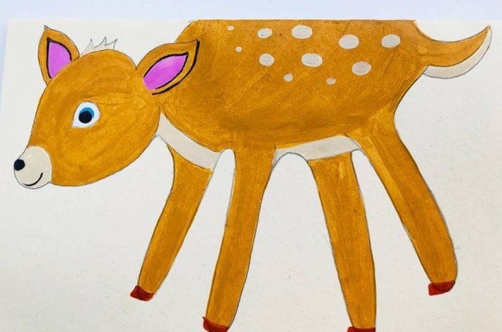 Make Christmas cards special this year by making these handprint Christmas cards in the shape of a deer or reindeer.