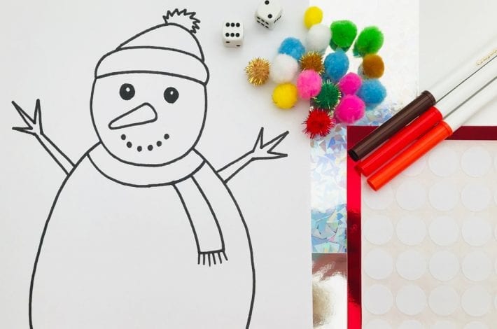 Make counting fun for kids with this snowman numbers game - learn first numbers count them out and do first additions too