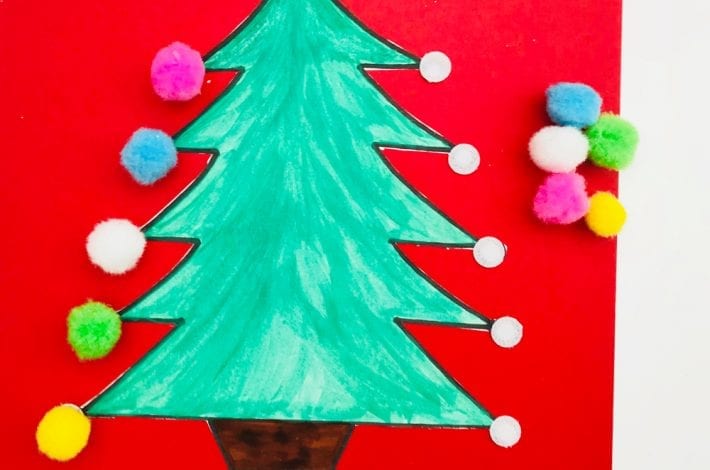 Play this Christmas tree activity with this simple color matching game for preschoolers