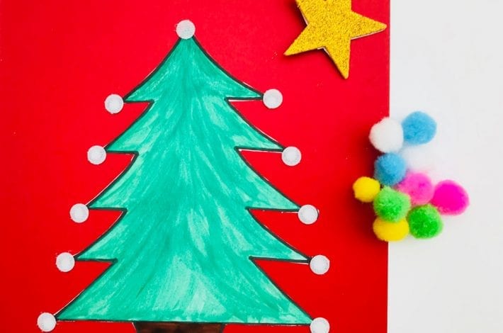 Play this Christmas tree activity with this simple color matching game for preschoolers