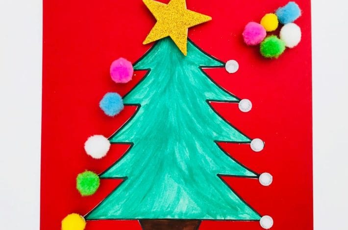 Play this Christmas tree activity with this simple color matching game for preschoolers