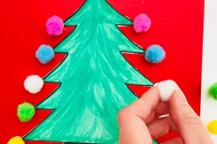 Play this Christmas tree activity with this simple color matching game for preschoolers