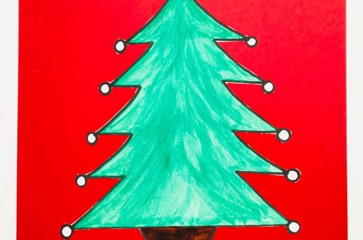 Play this Christmas tree activity with this simple color matching game for preschoolers