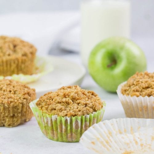 Hearty apple oat bran muffins Baking with kids