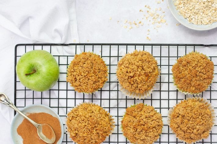 Apple oat bran muffins - easy to bake with the kids and delicious while also high in fibre