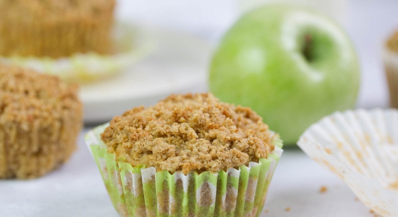 Apple oat bran muffins - easy to bake with the kids and delicious while also high in fibre