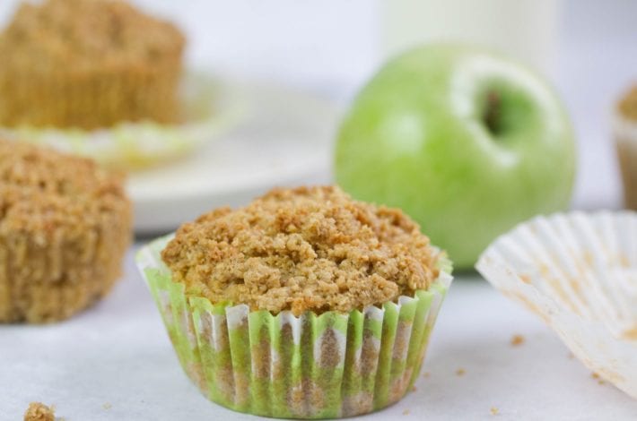 Apple oat bran muffins - easy to bake with the kids and delicious while also high in fibre