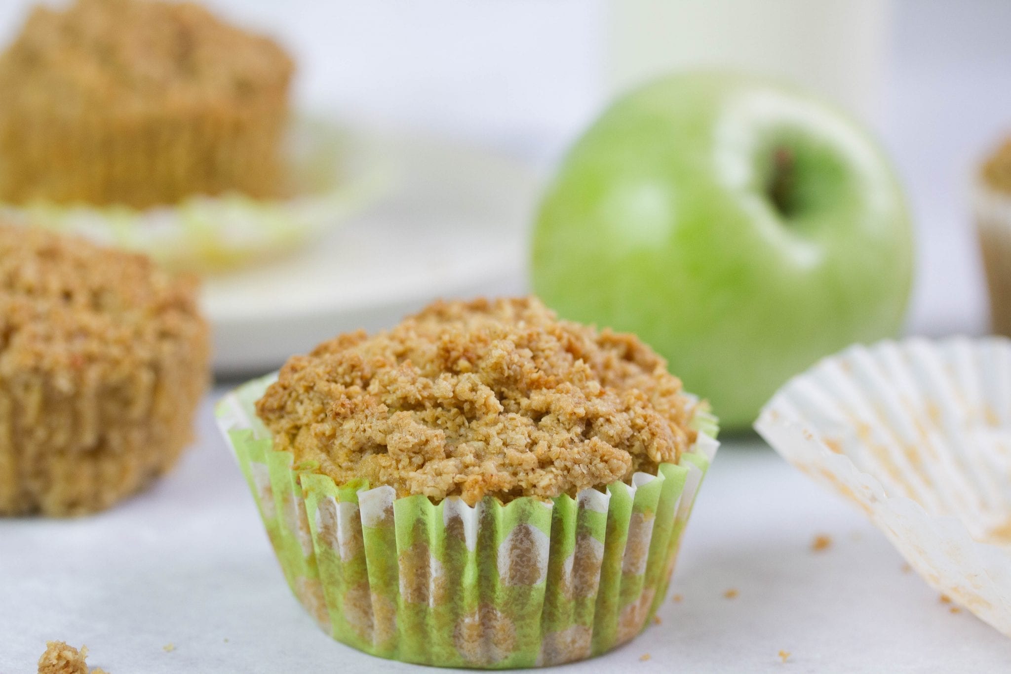 Hearty apple oat bran muffins