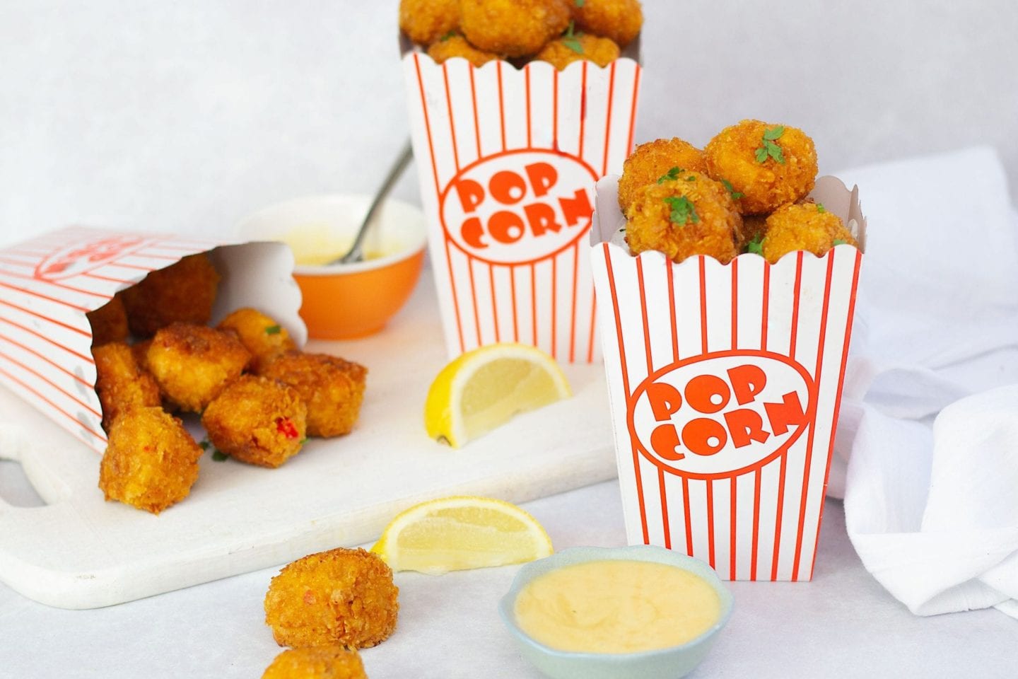 Healthy popcorn chicken bites image