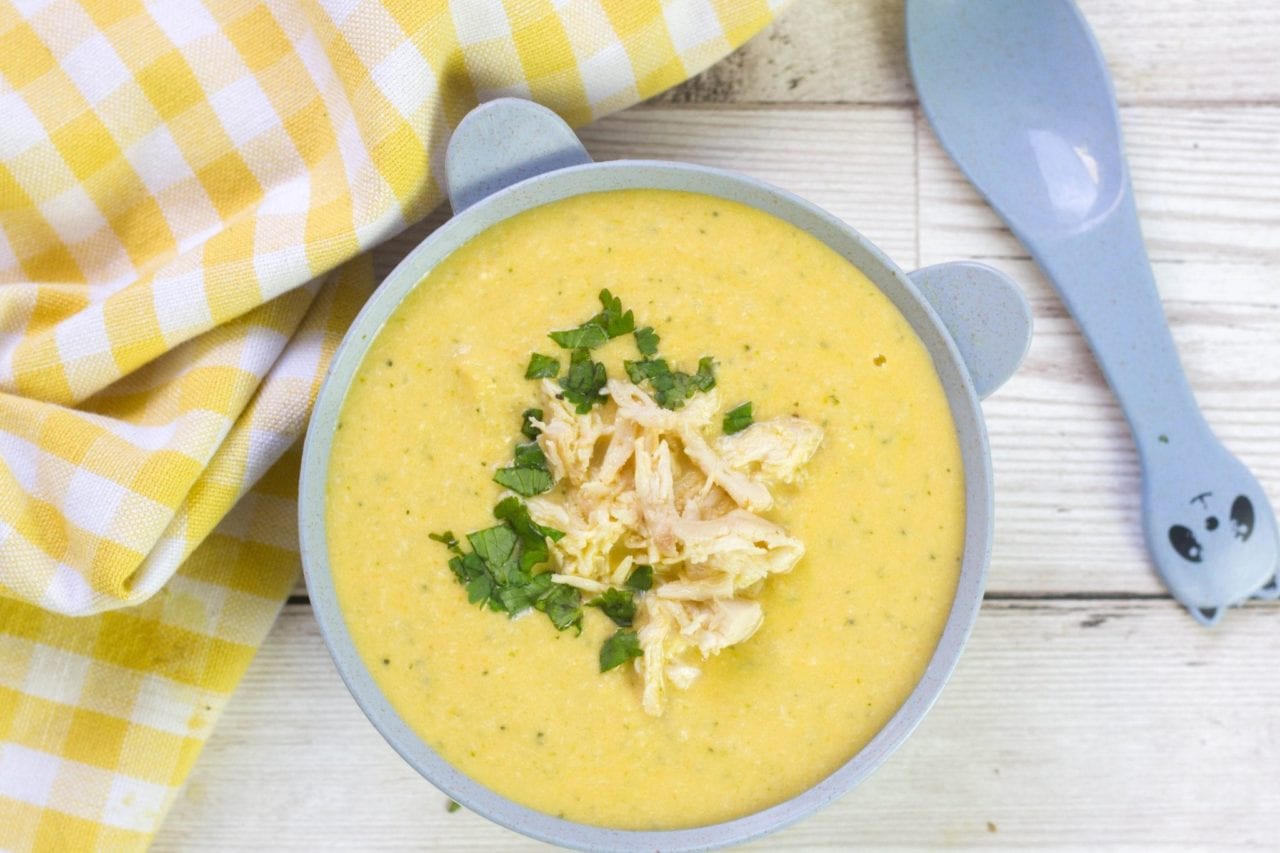 Hearty chicken soup for babies. Make this simple and nutritious soup recipe for baby when weaning and the whole family can enjoy it too