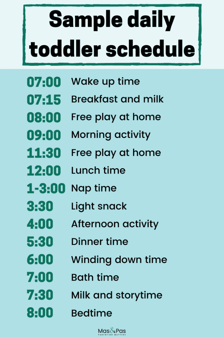 sample daily schedule for infants and toddlers