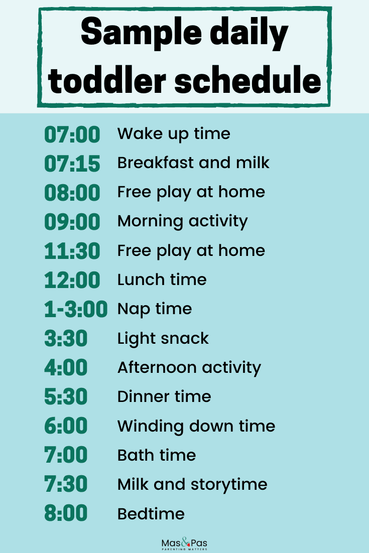 toddler daily schedule for day daycare