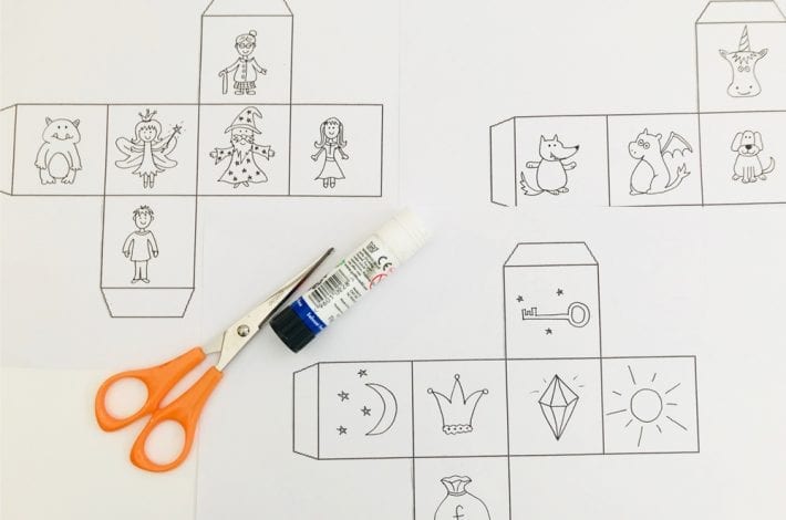 free printable downloads to make your own story cubes to insure your children imagination