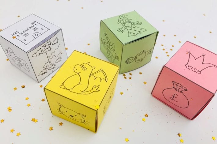 free printable downloads to make your own story cubes to insure your children imagination