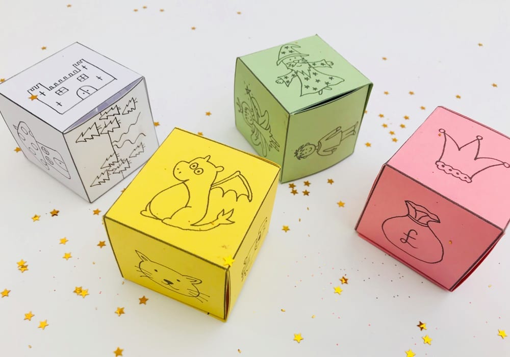 free printable downloads to make your own story cubes to insure your children imagination