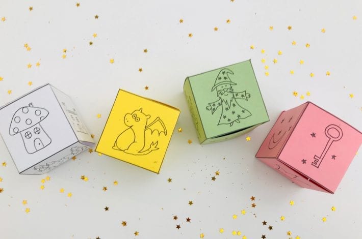 free printable downloads to make your own story cubes to insure your children imagination