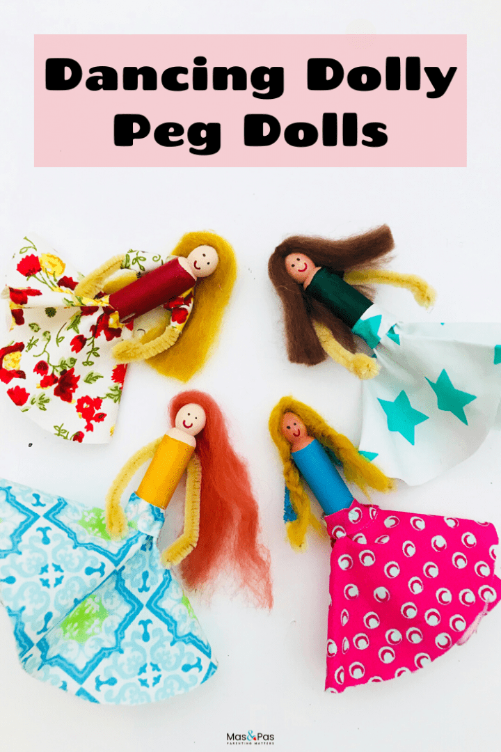 Dolly peg craft for kids to enjoy - make these diy dolly peg lolls and have fun making them dance with flowing skirts