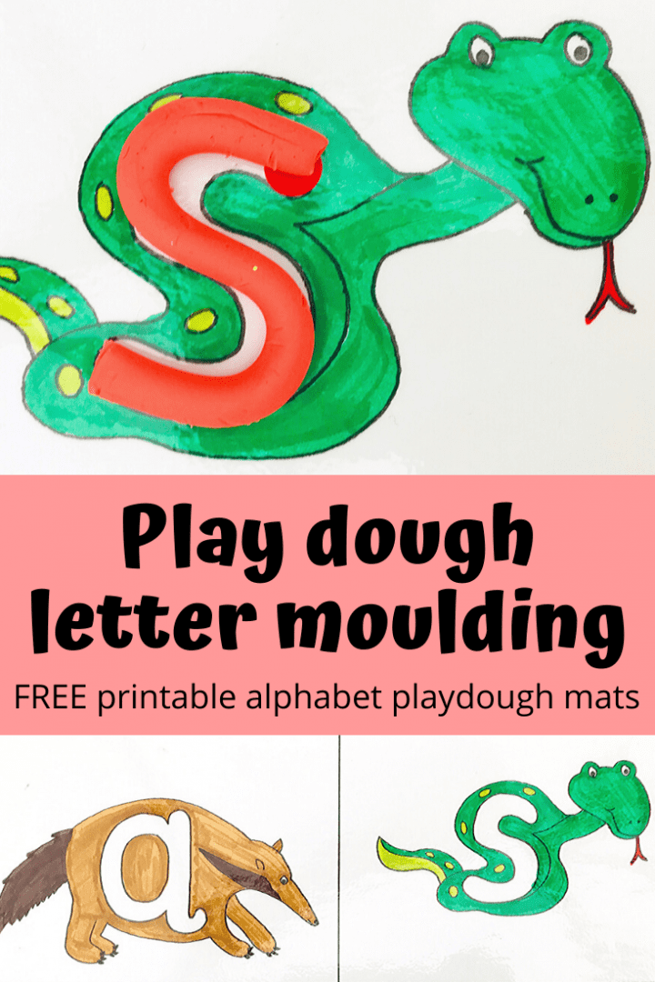 Play dough letters with FREE printable alphabet mats |
