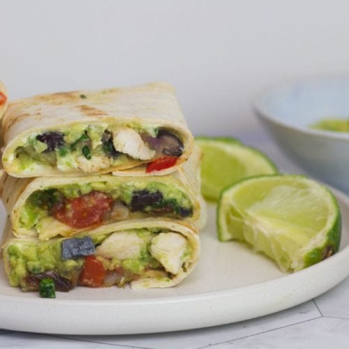 Black bean Mexican chicken wrap | Packed Lunches