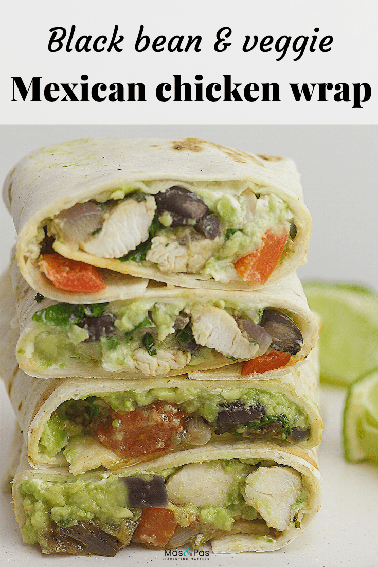 Black bean Mexican chicken wrap Packed Lunches