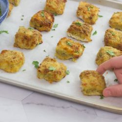 Tastiest chicken pesto bites - crunchy cheesy and easy kids dinners
