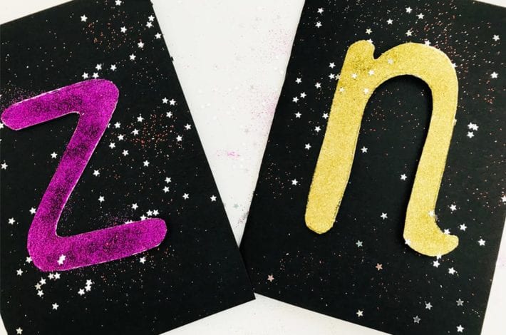 Have fun with this glittery letter activity for toddlers. Make glitter letter with this phonics fun activity