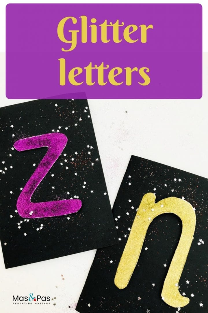 Have fun with this glittery letter activity for toddlers. Make glitter letter with this phonics fun activity